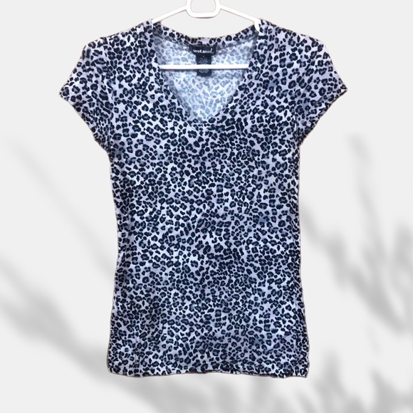 Wet Seal Tops - Leopard Print V-Neck Top
